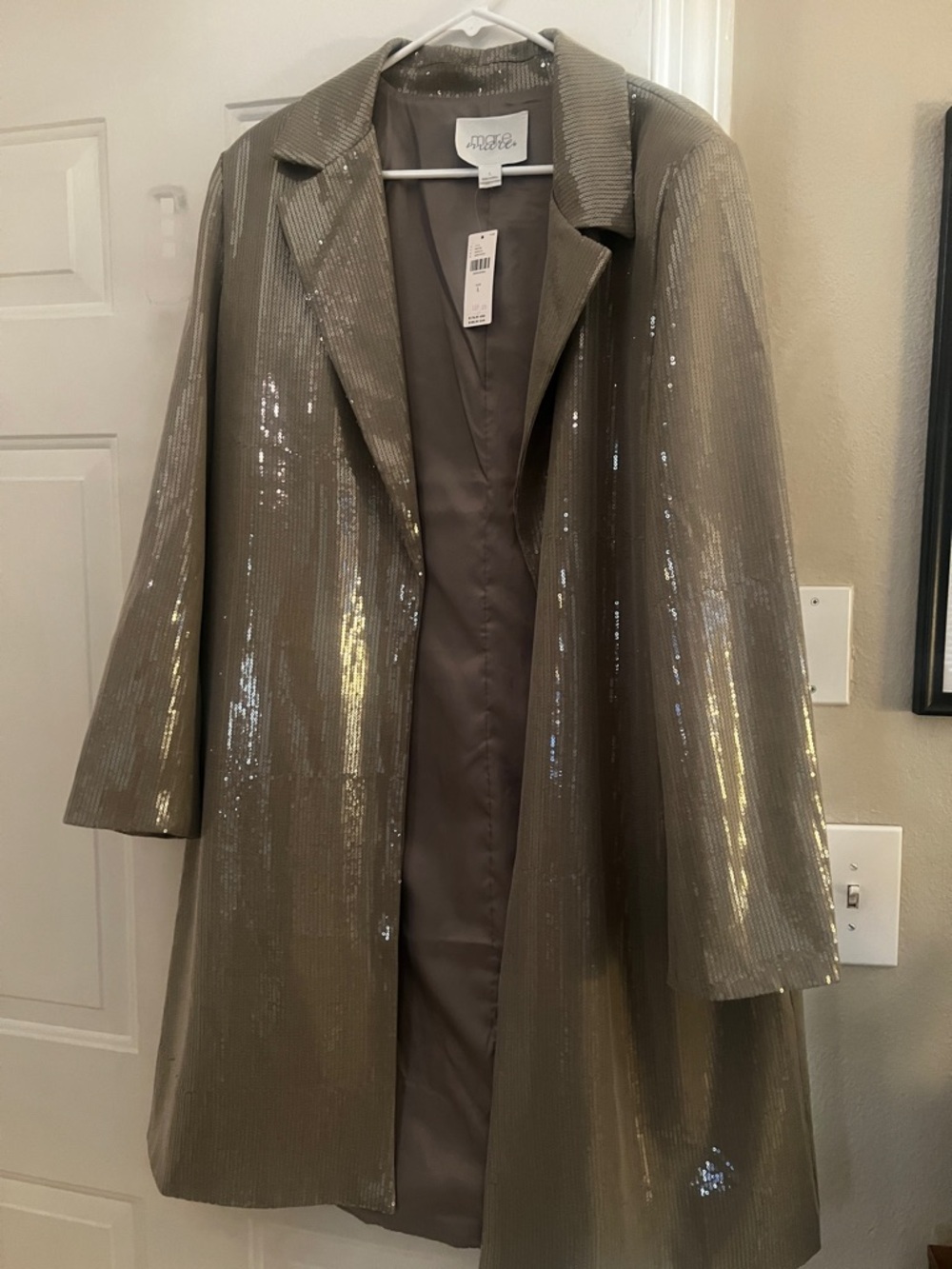 Sequined Gray Women's Coat
